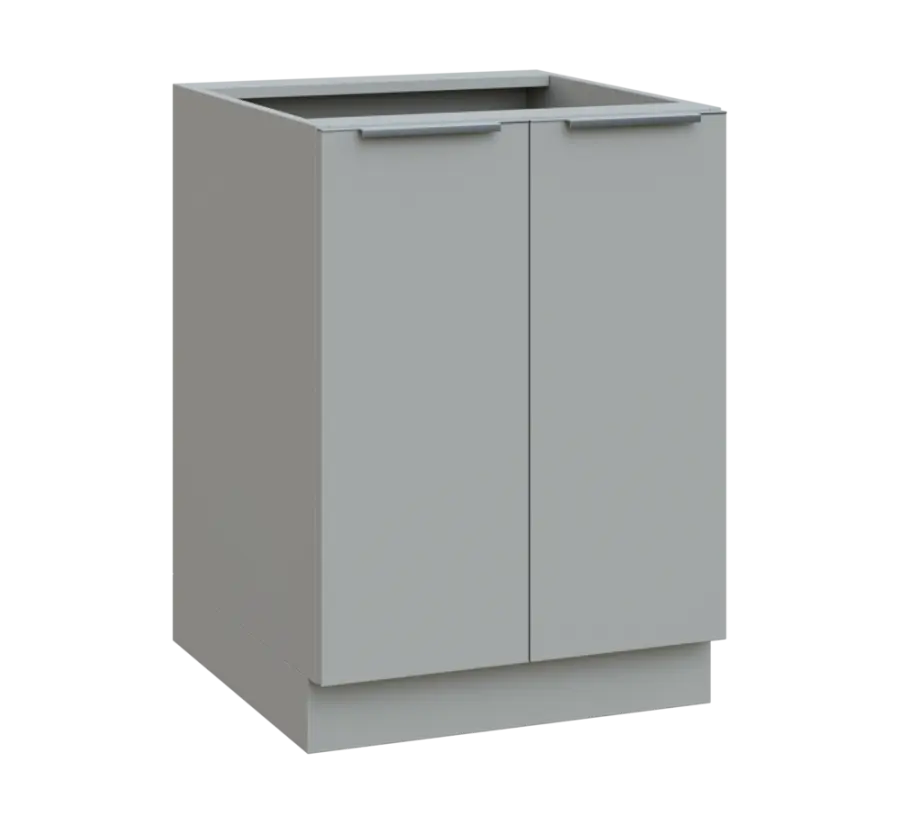 SIS - 6D2 spodní skříňka, 2-dveřová, 870x600x600, šedá